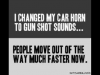 car horn gun shot