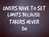 givers must set limit