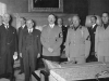 hitles chamberlain mussolini signing the Munich Agreement