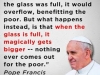 pope on no care for poor