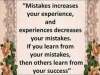 mistakes and experience