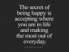 the secret of happiness