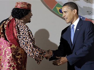 Barack Obama, Moammar Gadhafi