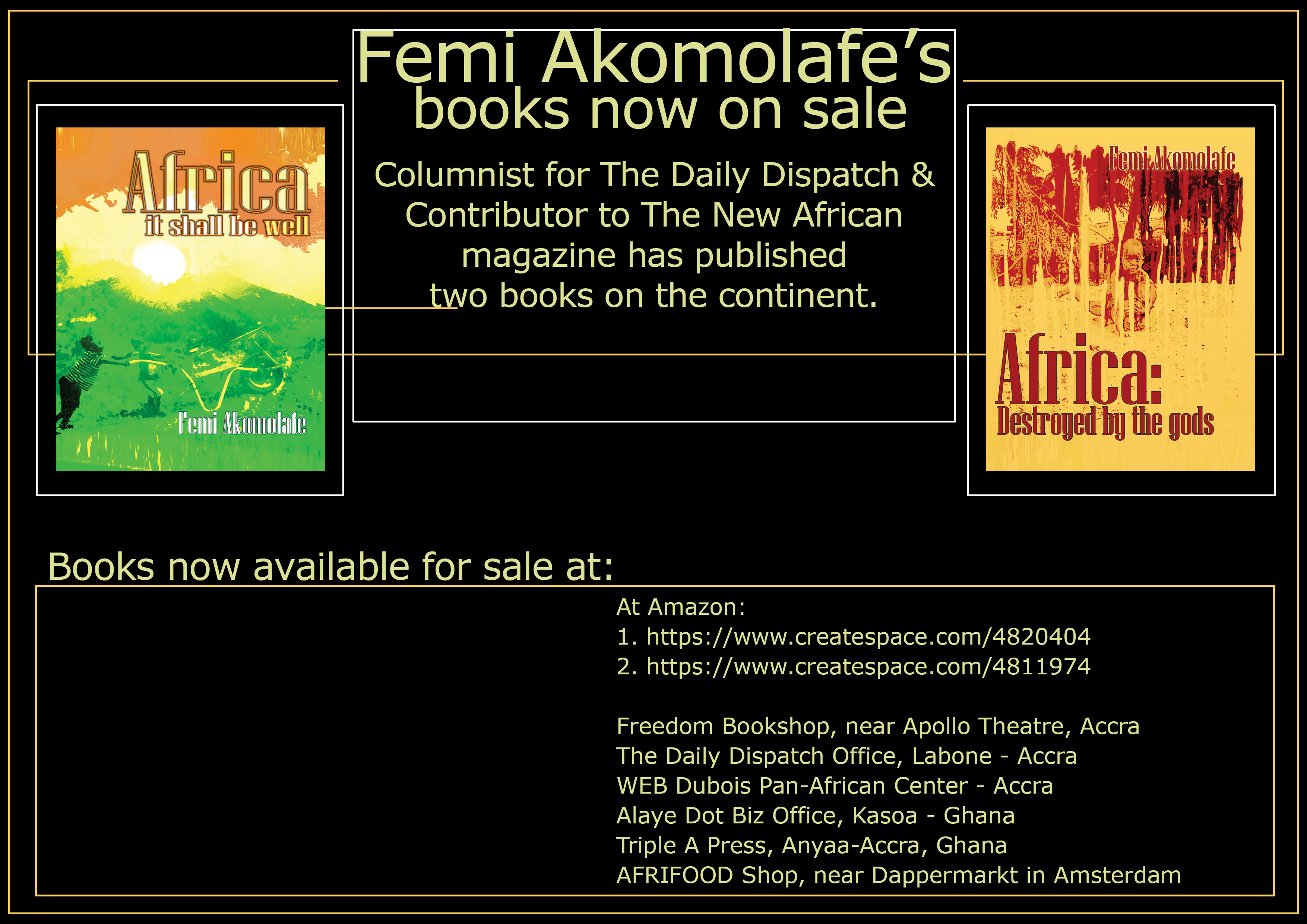 Reviews of  Femi Akomolafe’s 2 Books