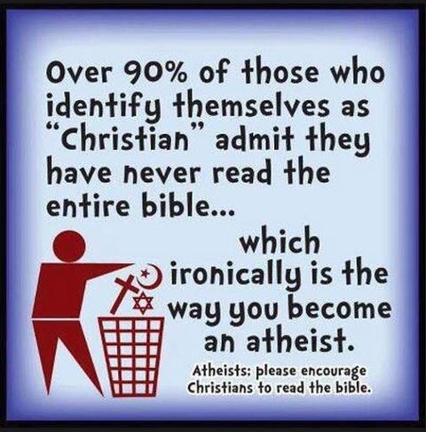 atheists encourage xtians to read the bible