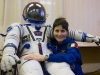 Samantha Cristoforetti will be Italy's first woman in space and the second ESA female astronaut in space! Samantha is pictured here with the Sokol suit she will wear in the Soyuz spacecraft