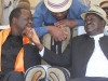 Former Prime Minister Raila Odinga (right) consults with Siaya Senator James Orengo