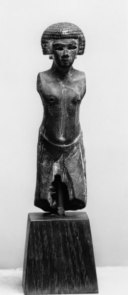 Male figure Standing, wood with black paint, Middle Kingdom, Walters Museum