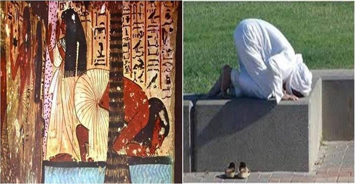african bending down to worshipcopied by moslems