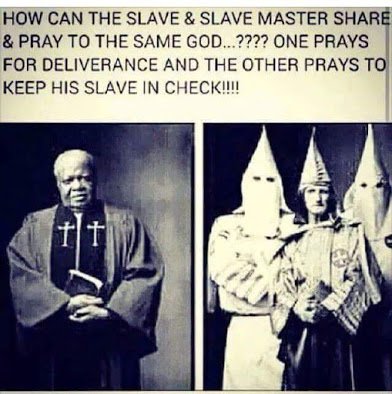 slave and slavemaster praying to the same god