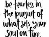 be fearless in pursuit of what sets your soul on fire