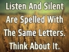 listen and silent are spelt with same words